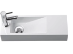 Lave-mains pour toilettes, suspendu et compacte, parfait pour les espaces restreints, Largeur 48 cm, Profondeur 16,5 cm, Hauteur 10 cm, résine minéral, Livraison 5-7 jours OFFERTE.